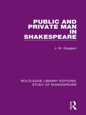 cover image of Public and Private Man in Shakespeare